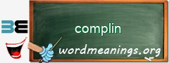WordMeaning blackboard for complin